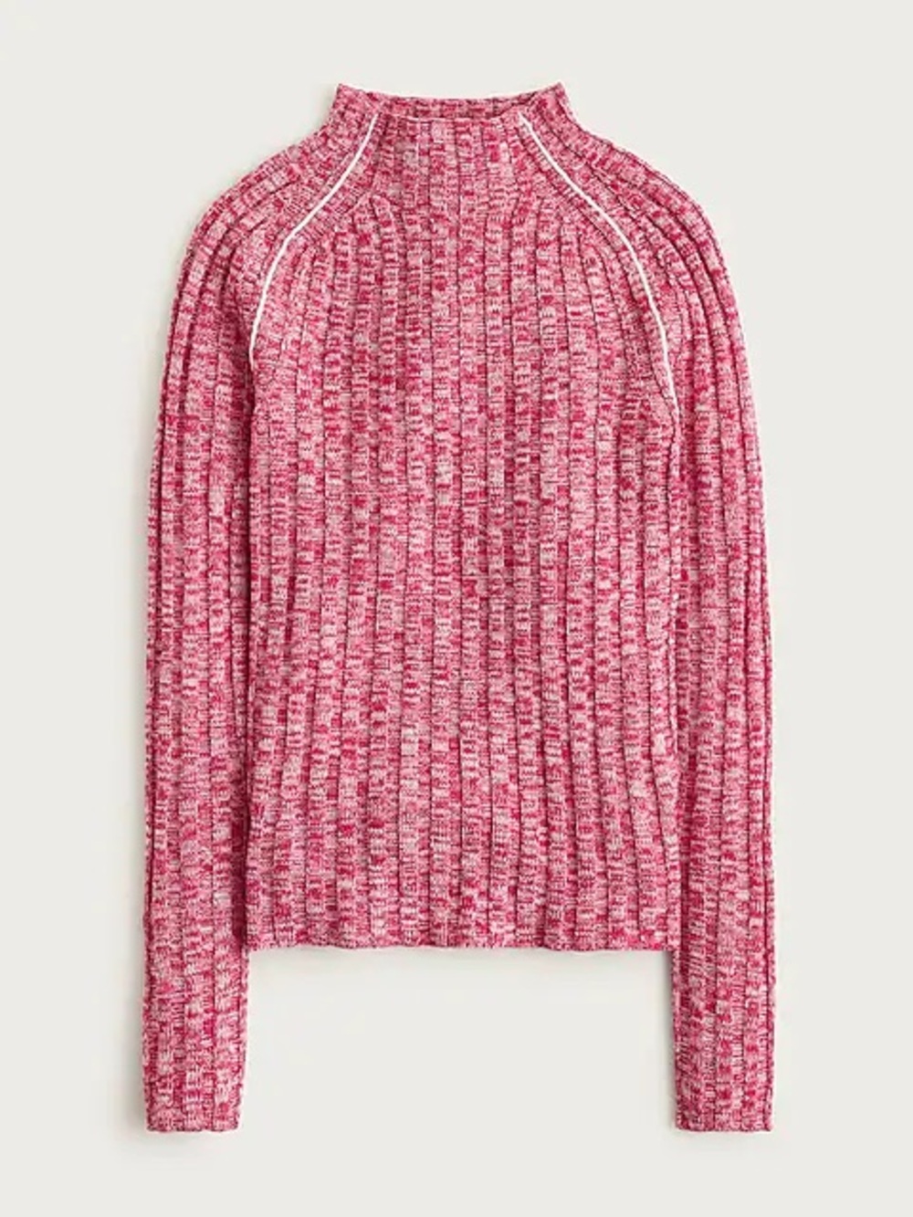NWT J.Crew Wide-rib mockneck sweater in marled merino wool Size L
